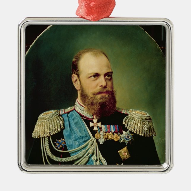Emperor Alexander III Metal Tree Decoration (Front)