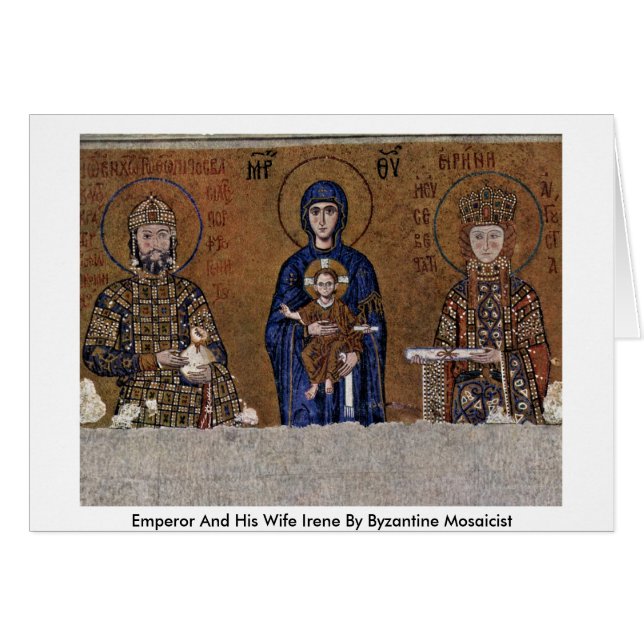 Emperor And His Wife Irene By Byzantine Mosaicist (Front Horizontal)