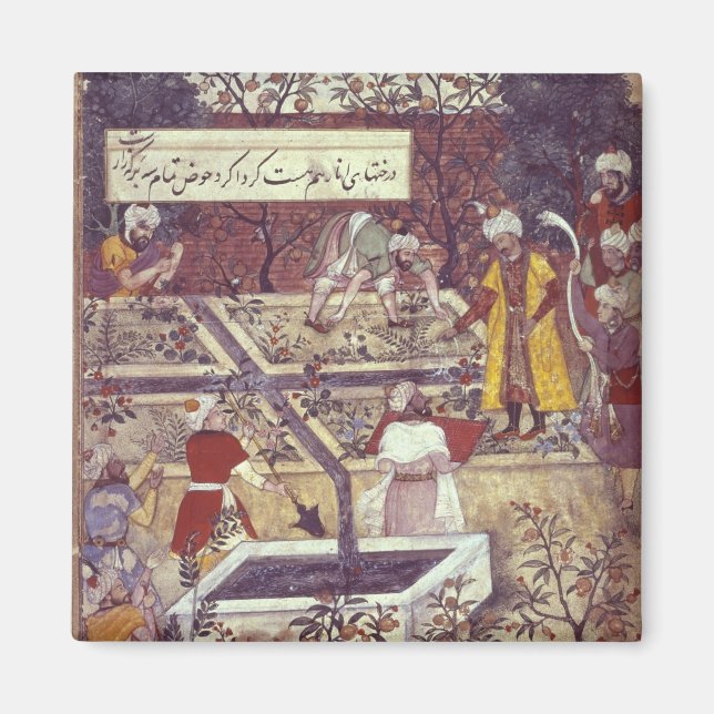 Emperor Babur and his architect plan Magnet (Front)