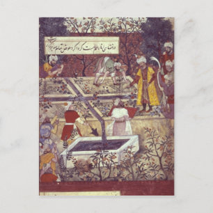 Emperor Babur and his architect plan Postcard