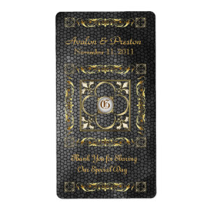 Emperor Black Stained Glass Wine Wedding Label