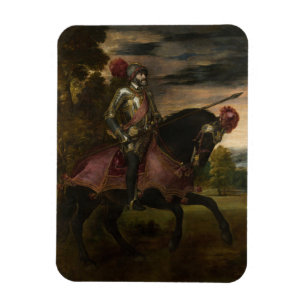 Emperor Charles V on Horseback (by Titian) Magnet