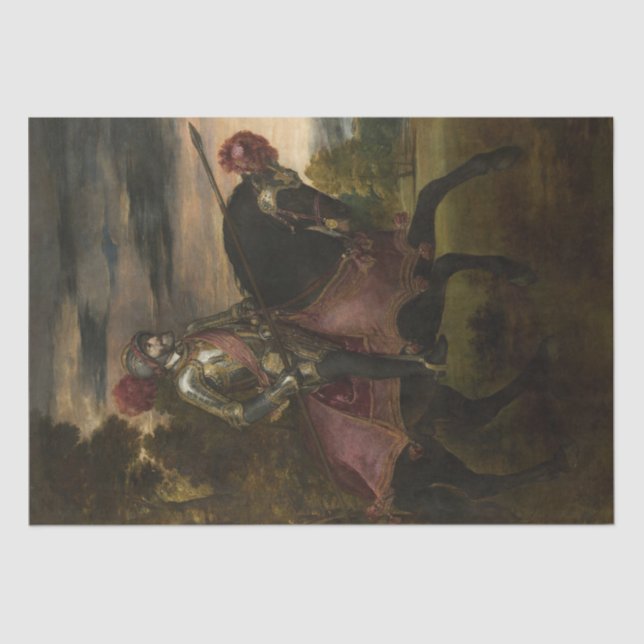 Emperor Charles V on Horseback (by Titian) Tissue Paper (Front)
