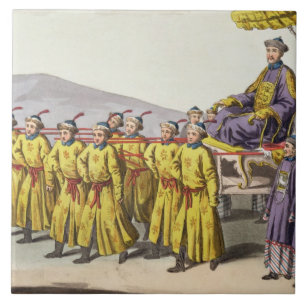 Emperor Ch'ien Lung carried in Triumph, plate 18 f Ceramic Tile