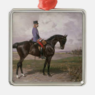 Emperor Franz Joseph I on his Austrian horse Metal Ornament