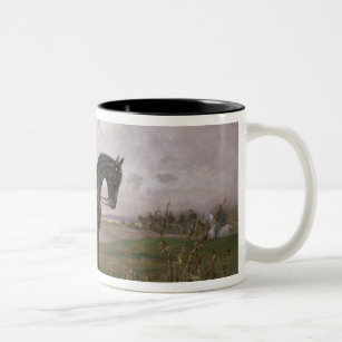 Emperor Franz Joseph I on his Austrian horse Two-Tone Coffee Mug
