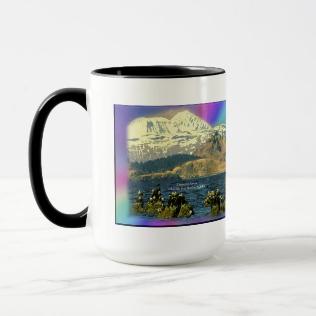 Emperor Geese on Chiniak Bay near Chiniak, Alaska Mug (Left)