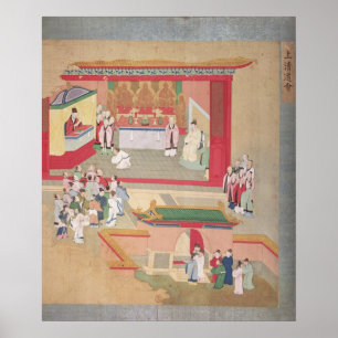 Emperor Hui Tsung practising with the Buddhist Poster