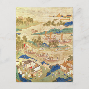 Emperor Hui Tsung  transporting pierced stones Postcard