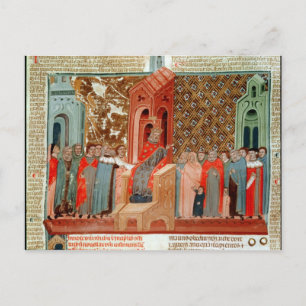 Emperor Justinian  and his court Postcard
