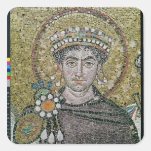 Emperor Justinian I  c.547 AD Square Sticker