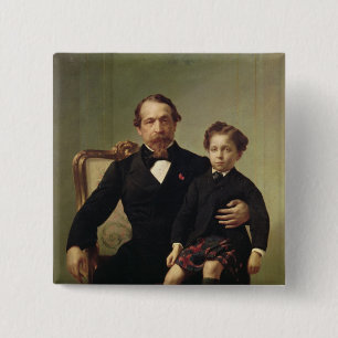 Emperor Louis-Napoleon Bonaparte  and his son 15 Cm Square Badge