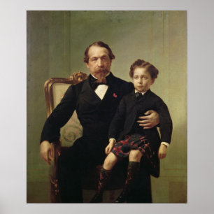Emperor Louis-Napoleon Bonaparte  and his son Poster