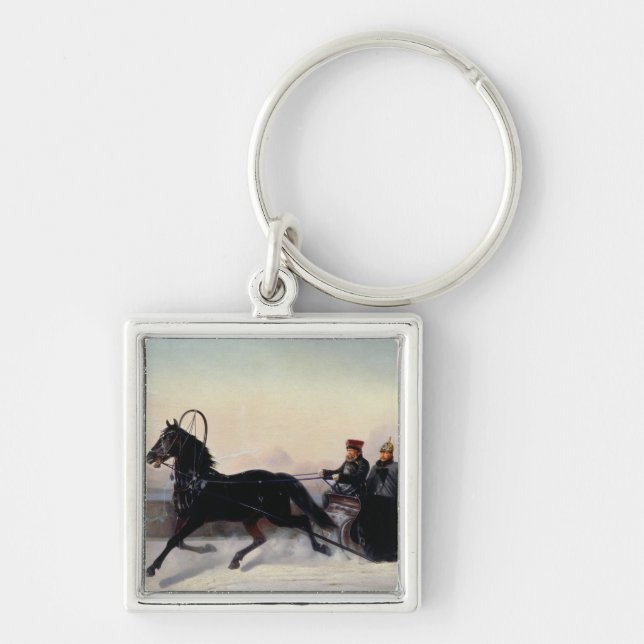 Emperor Nicholas I  Driving in a Sleigh Key Ring (Front)