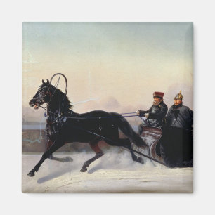 Emperor Nicholas I  Driving in a Sleigh Magnet