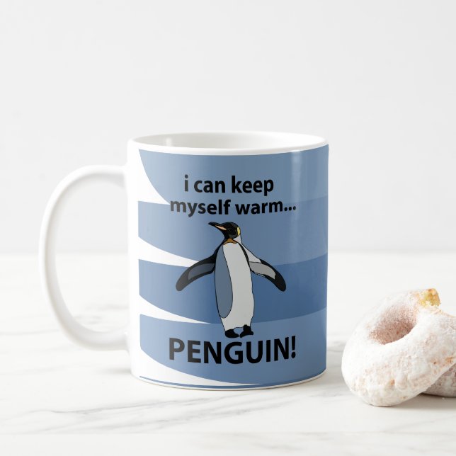 Emperor Penguin Animal Funny Coffee Mug (With Donut)