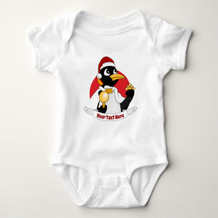 Emperor penguin Christmas cartoon Baby Bodysuit