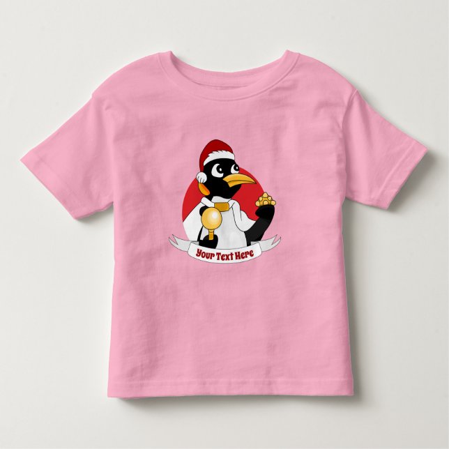 Emperor penguin Christmas cartoon Toddler T-shirt (Front)