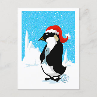 Emperor Penguin Christmas Holiday Postcard