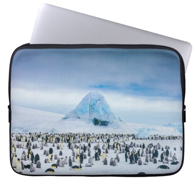 Emperor Penguin Colony Laptop Sleeve (Front)