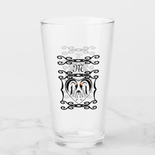 Emperor Penguin Elegant Iron Monogram Glass