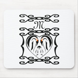 Emperor Penguin Elegant Iron Monogram Mouse Pad