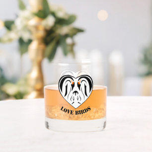 Emperor Penguin Family Love Heart Shot Glass