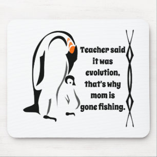 Emperor Penguin Father Standing with Son Mouse Pad