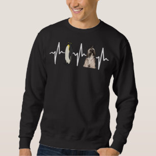 Emperor Penguin Lhasa Apsos Heartbeat Dog Sweatshirt