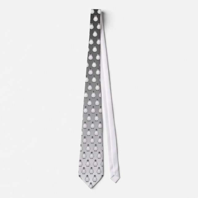 Emperor Penguin Parade Grey Gradient Tie (Front)