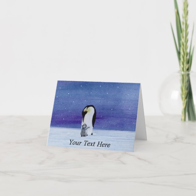 Emperor Penguin Thank You Card (Front)