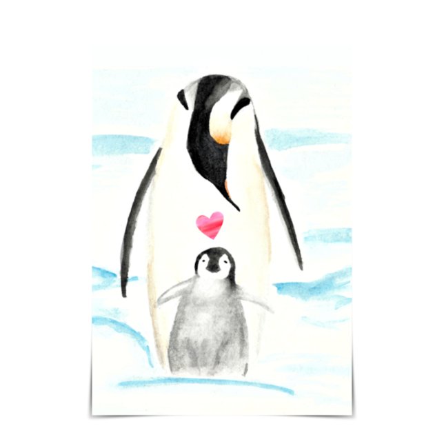 Emperor Penguin Watercolour Adoption Day Card (Creator Uploaded)