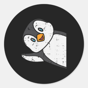 Emperor Penguin Wave Cute Boys Girls Kids Toddler Classic Round Sticker