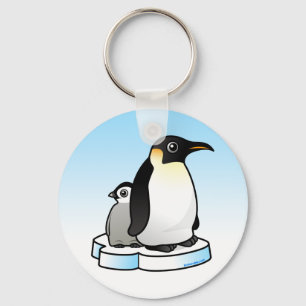 Emperor Penguin with Chick Key Ring