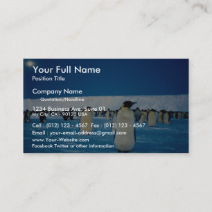 Emperor penguins by moonlight, Antarctica Business Card