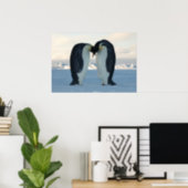 Emperor Penguins Kissing Poster (Home Office)