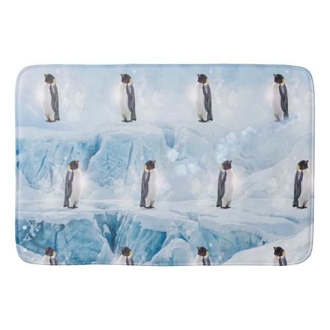 Emperor Penguins On A Glacier Bath Mat (Front)