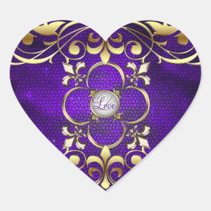 Emperor Purple Heart Stained Glass Love Sticker