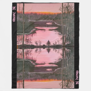 Empeyville Pond Reflection Fleece Blanket