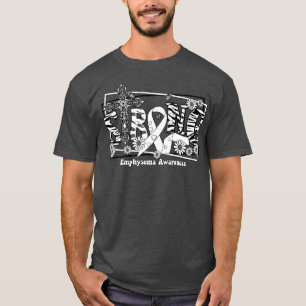 Emphysema Awareness cross ribbon Strong hope love T-Shirt