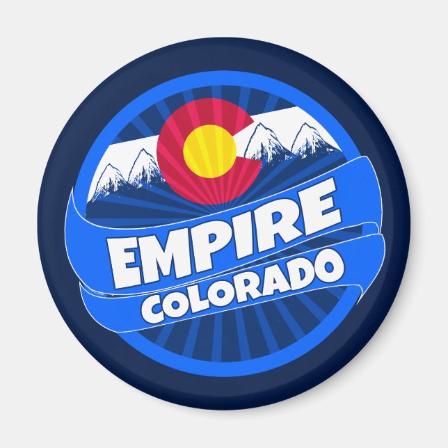 Empire Colorado flag burst round magnet (Front)
