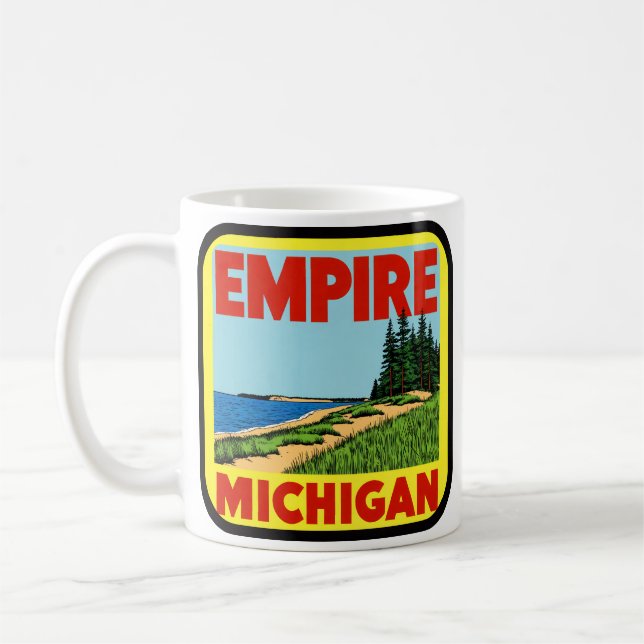 Empire Michigan Vintage Sand Dunes Coffee Mug (Left)