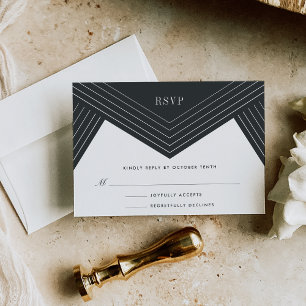 Empire RSVP Card   Charcoal