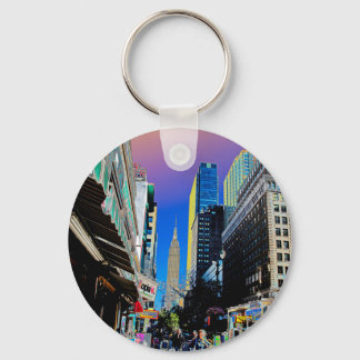 Empire Sate Building from 42nd St New York Poster Key Ring