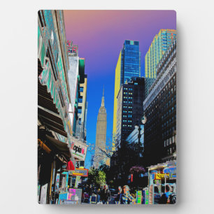 Empire Sate Building from 42nd St New York Poster Plaque