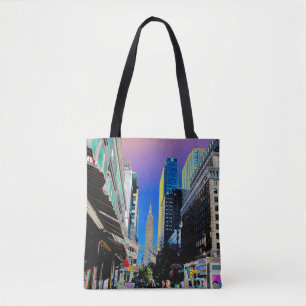 Empire Sate Building from 42nd St New York Poster  Tote Bag