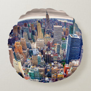 Empire State Building and Midtown Manhattan Round Cushion