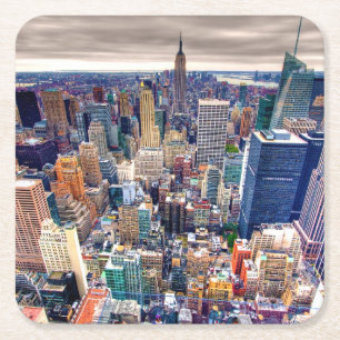 Empire State Building and Midtown Manhattan Square Paper Coaster