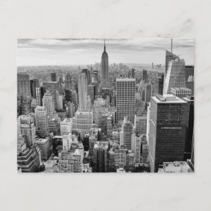 Empire State Building Black White New York City Postcard