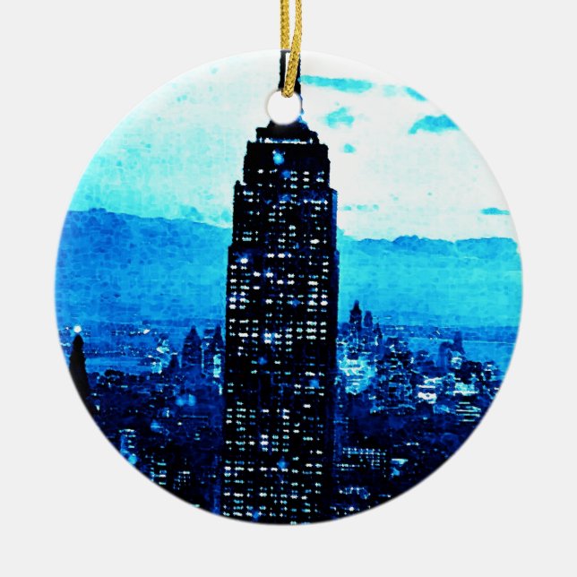 Empire State Building Ceramic Tree Decoration (Front)